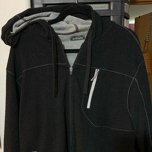 Black Full Zip Eddie Bauer Hoodie - LARGE
